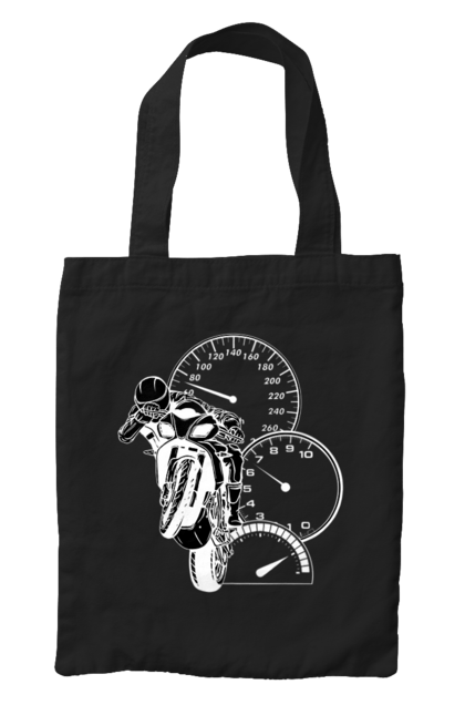 Сумка з принтом "Мотоцикл І Швидкість Білий". Мото, мотоцикл, швидкість. 2070702