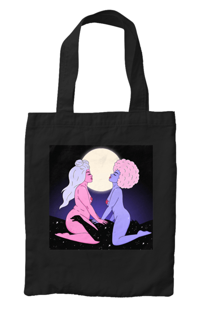 Сумка з принтом "Дві Інопланетянки І Місяць". Дівчата, зверху, інопланетянки. 2070702