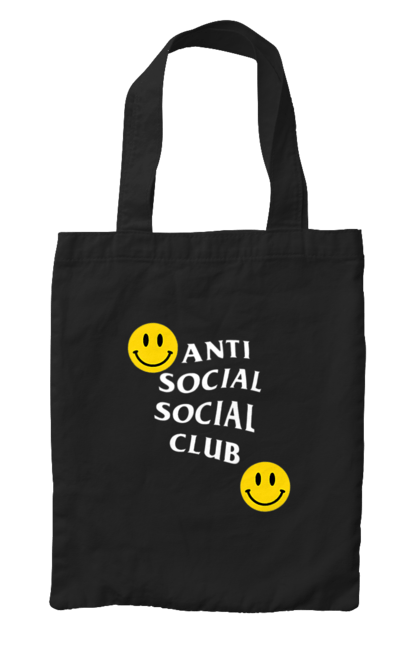 Сумка з принтом "Anti Social Club". Anti social club, club, popular, ptetty, smile. CustomPrint.market