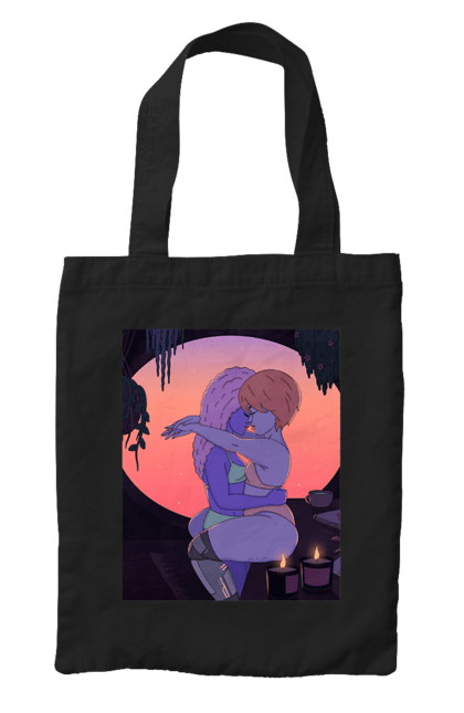 Сумка з принтом "Фіолетові Дівчата Обіймаються". Захід, обійми. 2070702