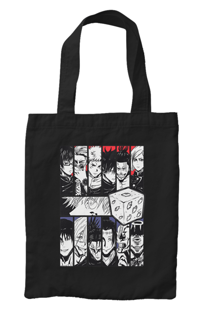 Bag with prints Jujutsu Kaisen. Anime, dark fantasy, gojo, jujutsu kaisen, magic battle, manga, mystic. 2070702