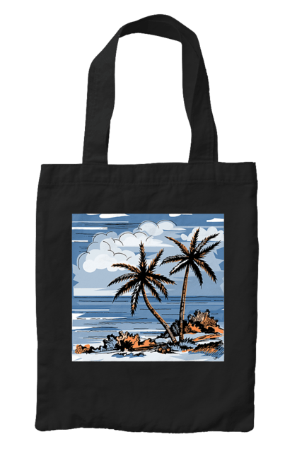 Сумка з принтом "Пальми І Небо". Море, небо, пальми, хмари. 2070702