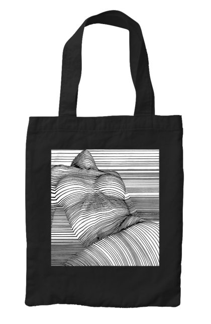 Сумка з принтом "Дівчина В Смужку". Гола, сиськи. 2070702