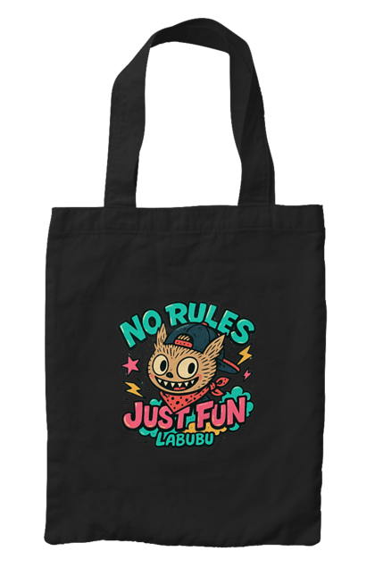 Сумка з принтом "Лабубу". Norulesjustfun, y2k, бандана, вуличний стиль, грайливий, графіті, зухвалий, лабубу, ретромультяшка, яскраво. 2070702