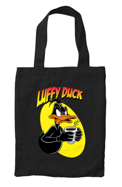 Сумка с принтом Даффи Дак. Daffy duck, looney tunes, merrie melodies, warner brothers, даффи дак, мультфильм, персонаж, утка, утка даффи. 2070702