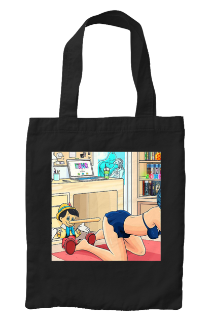 Сумка с принтом Буратино Во Взрослой Сказке. 18, буратино, бэтмен, голая, поцелуй, прикол. 2070702