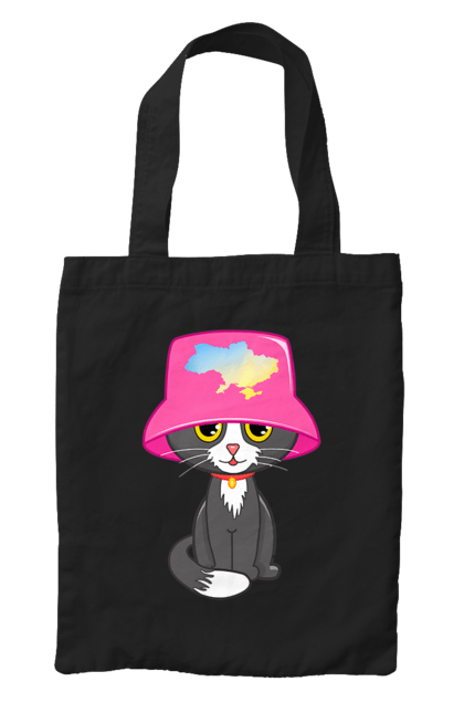 Сумка з принтом "Котик з картою україни". Євробачення, калош, кіт, котик, музика, панама калоша, символ україни, україна. 2070702