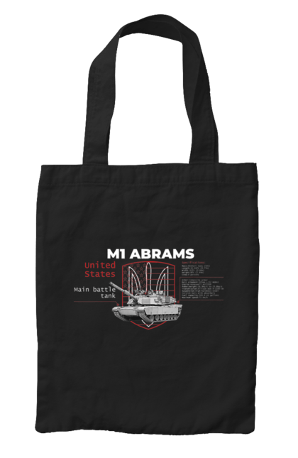 Сумка з принтом "M1 Abrams англійська". Abrams, m1 abrams, залужний, зброя, танк. 2070702