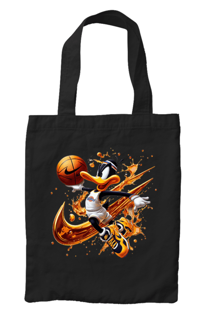 Сумка с принтом Даффи Дак Nike. Daffy duck, looney tunes, merrie melodies, nike, warner brothers, даффи дак, мультфильм, персонаж, утка даффи. 2070702