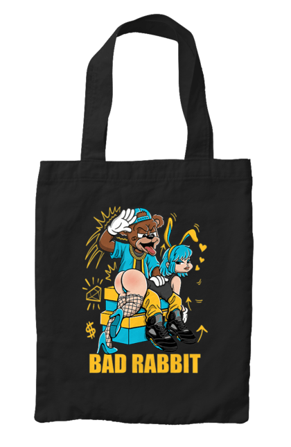 Сумка з принтом "Поганий кролик". Бдсм, ведмідь, дівчина, кролик, поганий кролик, прикольна, смішна. 2070702