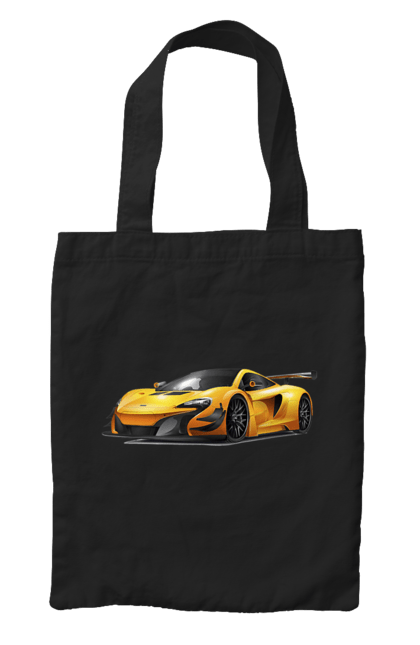 Сумка з принтом "Спорткар". Автомобіль, жовтий автомобіль, жовтий спорткар, спорт, спорткар. 2070702