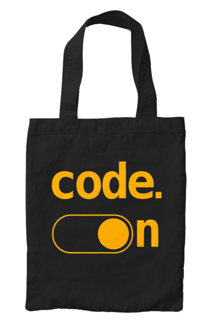 Сумка з принтом "Код увімкнено". Айті, айтішник, для айтішника, для програміста, код увімкнено, подарунок айтішнику, подарунок програмісту, програміст, розробник. 2070702
