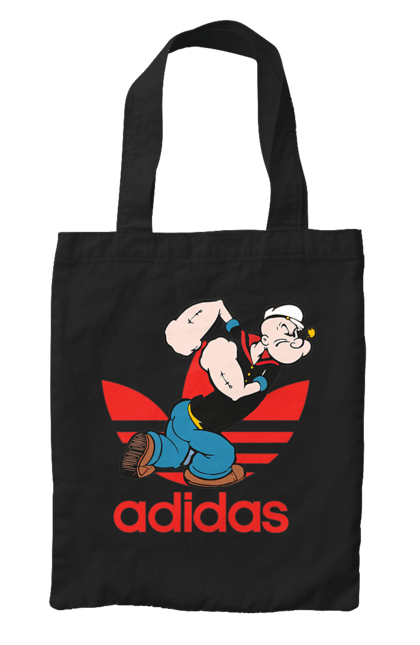 Сумка з принтом "Adidas Моряк Попай". Adidas, popeye the sailor, адідас, комікс, моряк, мультфільм, серіал, трубка. 2070702