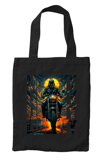 Сумка з принтом "Байкер". Байкер, мотоцикліст, подорожі, свобода, туризм. 2070702