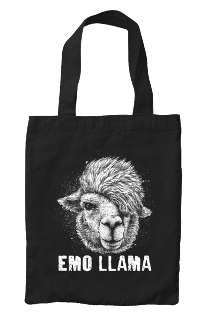 Сумка з принтом "Емо Лама". Alpaca, animals, distressed, emo, funny, llama, vintage, емо, лама. 2070702