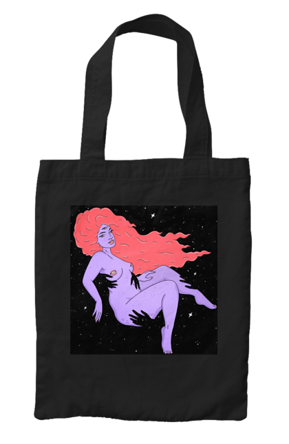 Сумка з принтом "Фіолетова Дівчина В Чорній Дирі". Дівчина, лапають. 2070702