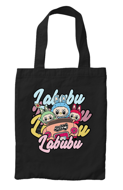 Сумка з принтом "Лабубу". Іграшка лабубу, лабубу, лабубу кока кола, мерч лабубу, мила, рожева лабубу, смішна лабубу. 2070702