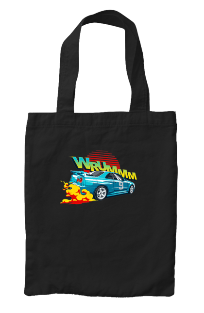 Bag with prints Auto. Auto, drift, into the fire, money, speed, sport, sports cars, streets. 2070702