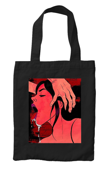 Сумка з принтом "Дівчина Смокче Зі Слиною". Секс, смоктати. 2070702