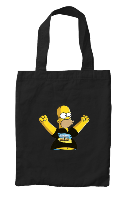 Сумка з принтом "Сімпсон та російський корабель". Війна, гомер, гомер сімпсон, марка корабель, патріот, перемога, російський корабель, сімпсон, україна. 2070702