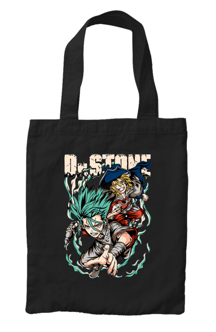 Bag with prints Dr. Stone Senku and Ryuusui. Anime, dr. stone, ishigami, manga, ryuusui, ryuusui nanami, senku, senku ishigami. 2070702