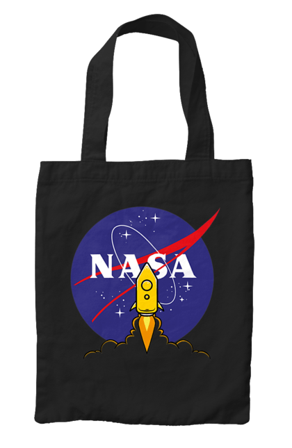 Bag with prints NASA. Aeronautics, astronautics, aviation, nasa, research, rocket, science, space, technologies, usa. 2070702