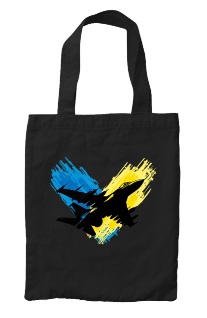 Сумка з принтом "Літак F 16". З прапором, зсу, літак, літак f16, патріотична, прапор, ф16. 2070702