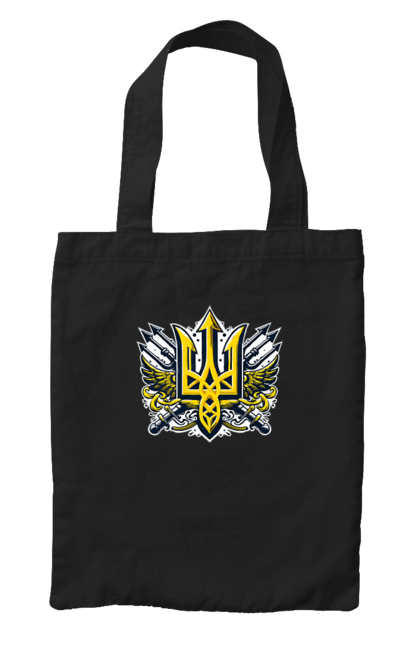 Сумка з принтом "Символіка україни". Герб, патріотичні зображення, символіка, тризуб, україна. 2070702