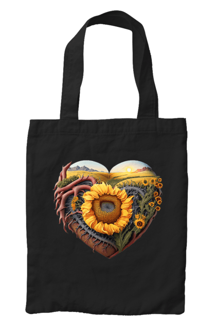 Сумка з принтом "Символи України". Небо, поле, пшениця, символи україни, соняшник, україна. 2070702