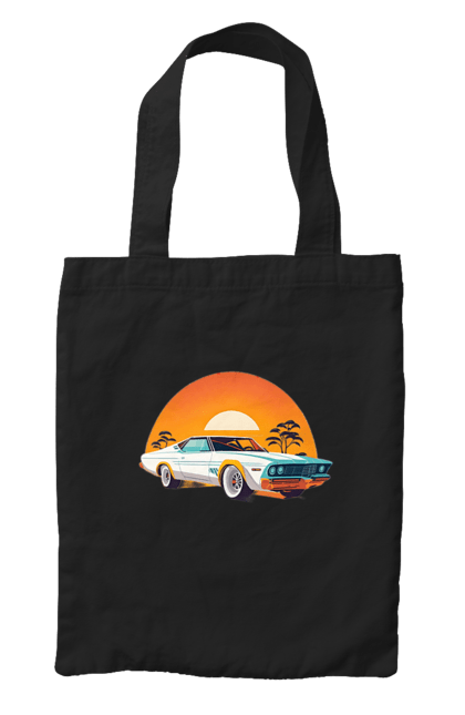 Сумка з принтом "Гарне авто на закаті". Авто, закат, солнце. 2070702