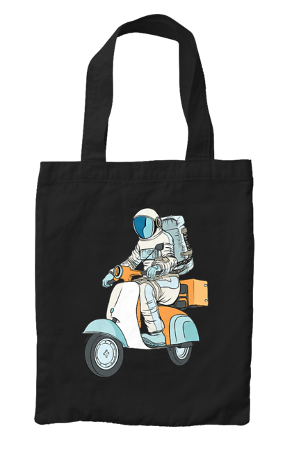 Сумка з принтом "Космонавт на мотоциклі". Космонавт, космос, мотоцикл. 2070702