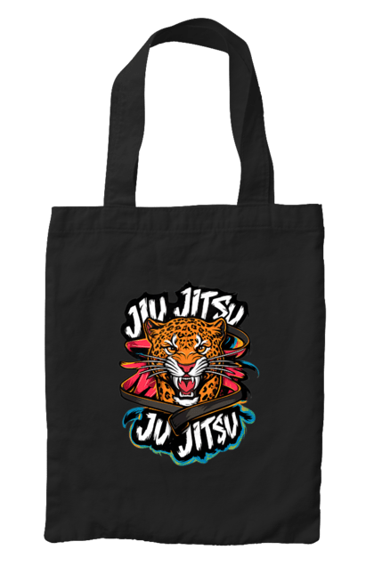 Bag with prints Jujutsu. Animal, japan, jiu jitsu, jujutsu, leopard, martial arts, ninja, samurai, sport. 2070702