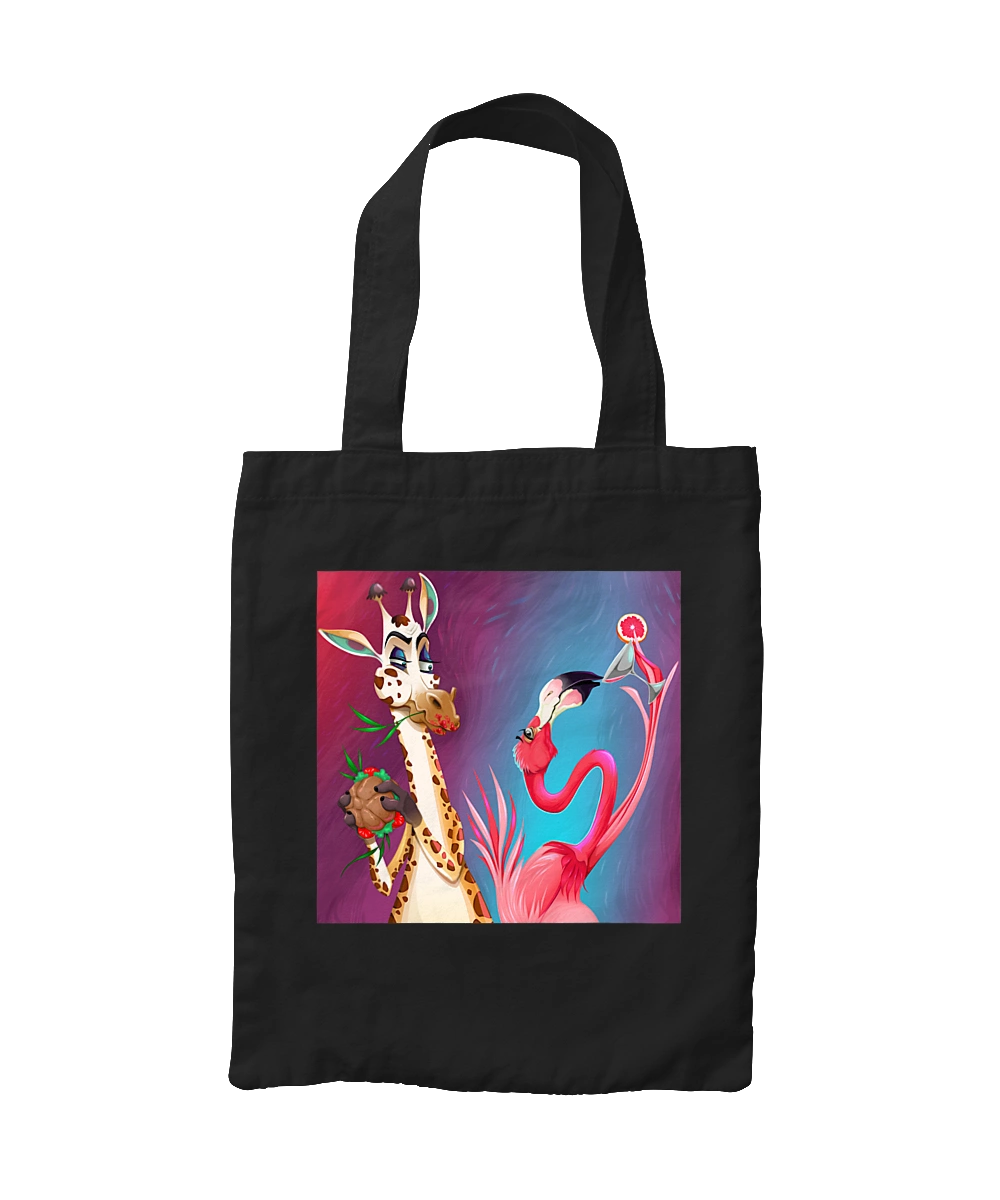 Giraffe And Flamingo At The Party