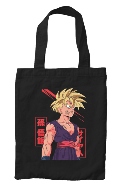 Bag with prints Dragon Ball Gohan. Anime, dragon ball, gohan, goku, manga, tv series, vegeta. 2070702