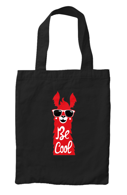 Bag with prints Cool llama. Animals, cool, glasses, lama. 2070702