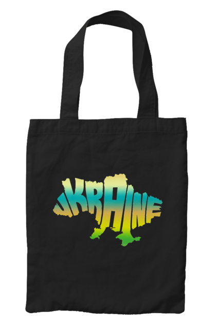 Bag with prints Ukraine silhouette colored. I love ukraine, map of ukraine, silhouette of ukraine, symbol of ukraine, ukraine, ukrainian symbols. 2070702