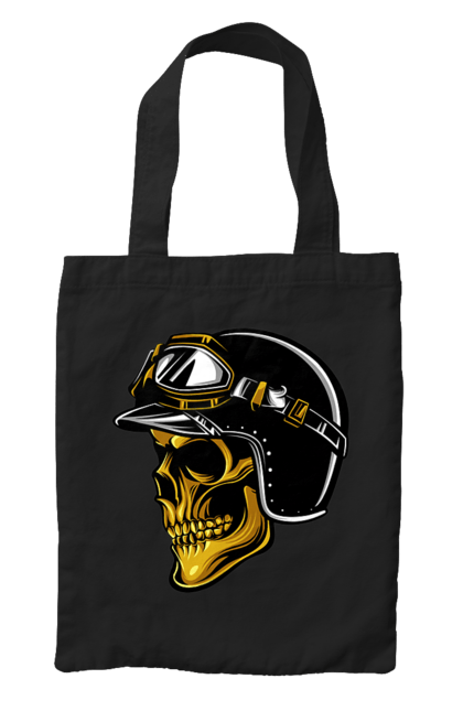 Сумка з принтом "Череп в мотошоломі". Крутий, очі, череп, шолом. 2070702