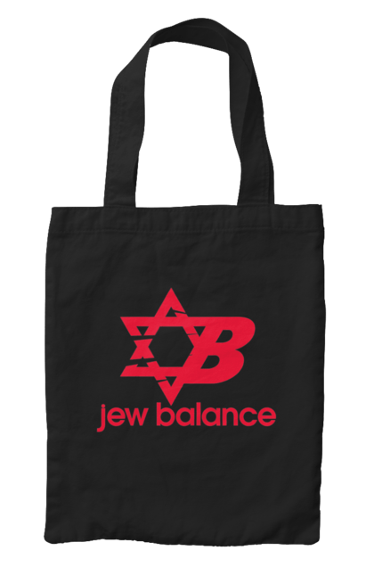 Сумка з принтом "Jew Balance Red". New balance, гумор, еврейські, жарти, жартівливі, літні, прикольні, червоний. 2070702