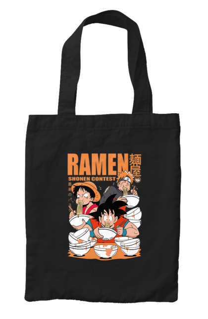 Bag with prints Ramen. Anime, characters, food, goku, luffy, manga, naruto, ramen. 2070702