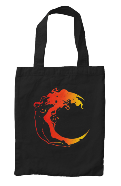 Bag with prints Moon girl. Cosmic, girl, moon, space, stars. 2070702