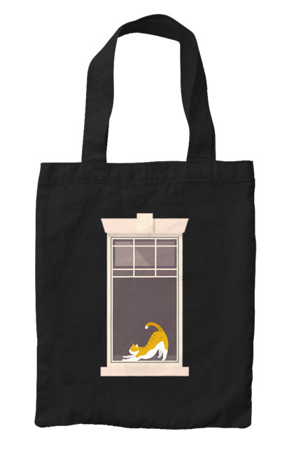 Сумка з принтом "Кіт В Вікні". Вікно, кіт, потягушки, рудий. 2070702