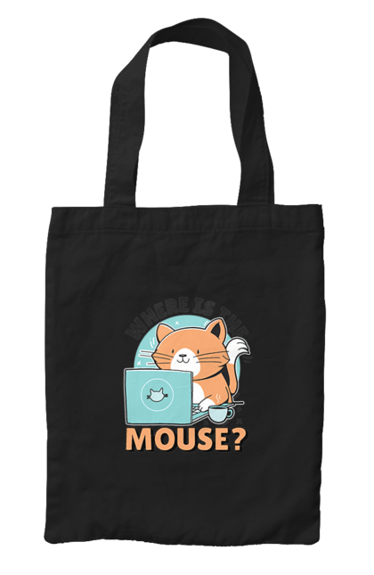 Сумка з принтом "Де миша?". Angular, c, css, html, it, javascript, jquery, php, python, react, svelt, vue, айтишник, айті, гумор, код, кодувати, прогер, програміст, програмісти, ти ж, ти ж програміст, тиж програміст. 2070702