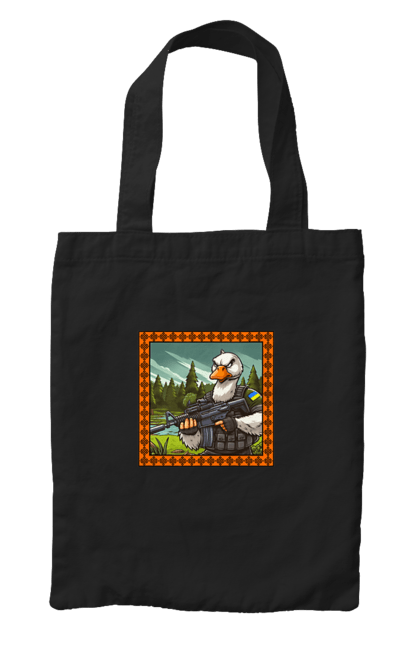 Сумка з принтом "Гусячий десант". Біологічна зброя, бойові гуси, військовий гусак, гусячий десант, зброєні сили, прапор, символіка, україна. 2070702