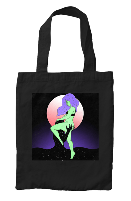 Сумка з принтом "Зелена Дівчина І Місяць". Інопланетянка, місяць. 2070702