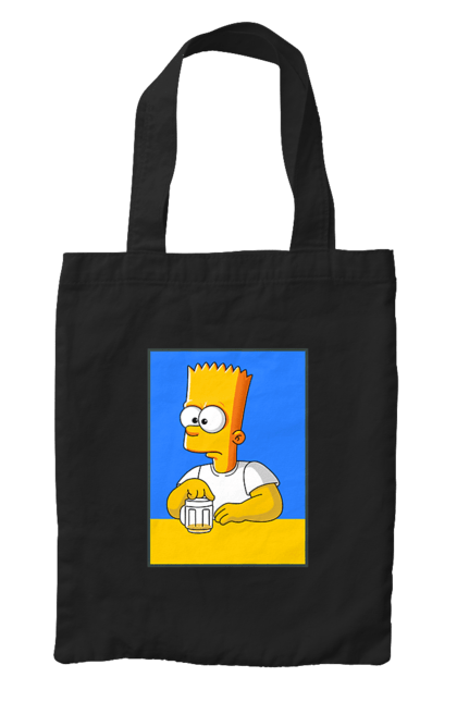 Сумка з принтом "Барт любитель пива". Барт, барт сімпсон, мультперсонажі, мультфільми, сімпсони, український прапор. 2070702