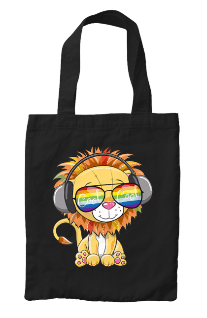 Сумка з принтом "Левеня В Окулярах І Навушниках". Лев, левеня, навушники, окуляри. 2070702