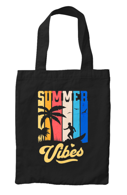 Сумка з принтом "Пляжні літні флюїди". Відпочинок, відпустка, літо, море, пляж, серфінг, тропіки. 2070702