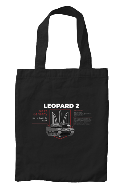 Сумка з принтом "Leopard 2 англійська". Leopard 2, залужний, зброя, танк. 2070702