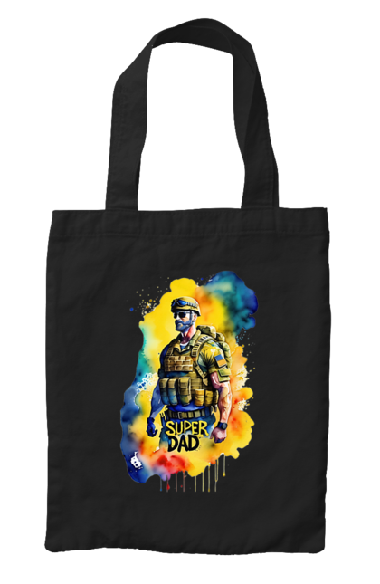 Сумка з принтом "Супер тато ЗСУ". День батька, день тата, зсу, люблю тата, супер, супер тато, супер тато зсу, тато, тато зсу, україна. 2070702