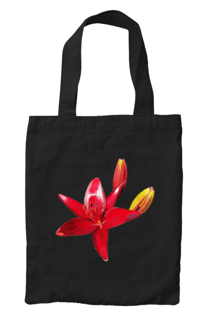 Сумка з принтом "Червона лілія". Бутон, квітка, колір, лілія, природа, сонячний, червона квітка, червона лілія, червоний, яскравий. 2070702